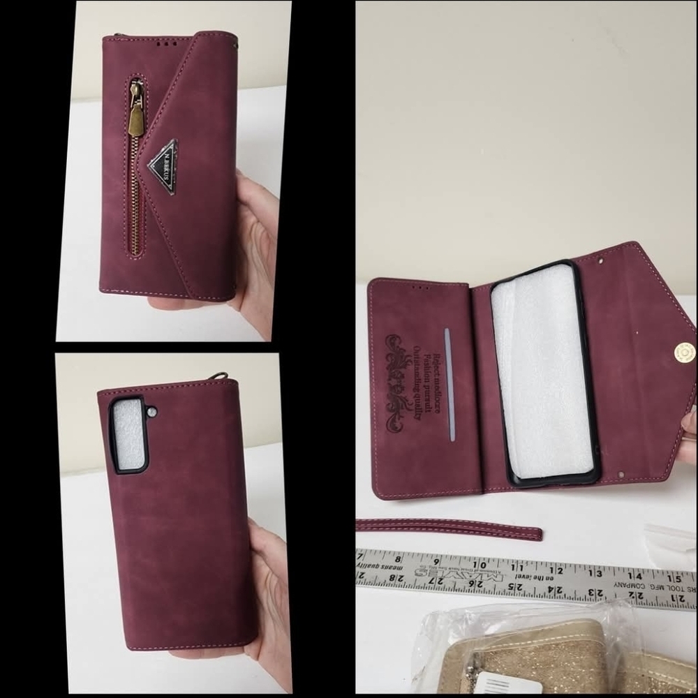 Galaxy‎ S21 Plus Wallet Phone Case Burgundy New